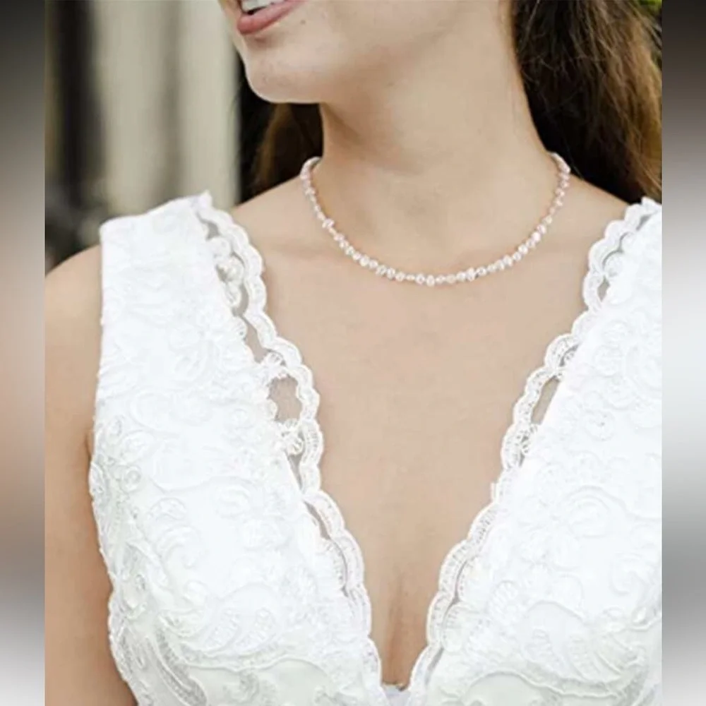 Genuine Freshwater White Pearl Necklace